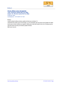 Forum: Mises &agrave; jour de logiciels