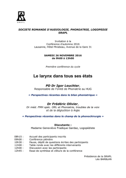 Le larynx dans tous ses &eacute;tats