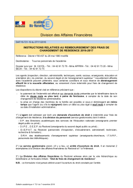 Division des Affaires Financi&egrave;res - Bulletin acad&eacute;mique