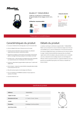 Mod&egrave;le N&deg; 1500eEURDBLK | Master Lock