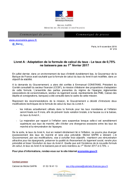 Livret A : Adaptation de la formule de calcul du taux