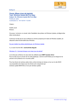 Forum: Mises &agrave; jour de logiciels