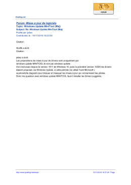 Forum: Mises &agrave; jour de logiciels