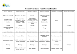 Menus Repas à Domicile