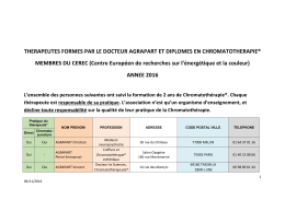 THERAPEUTES FORMES PAR LE DOCTEUR