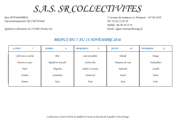 DU 7 AU 13 NOVEMBRE 2016