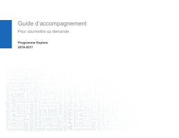 Guide d`accompagnement pour les nouveaux candidats au