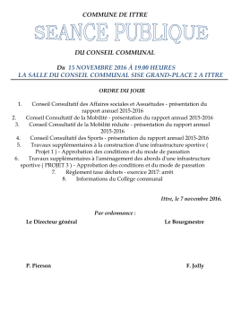 Ordre du jour du 15/11/2016