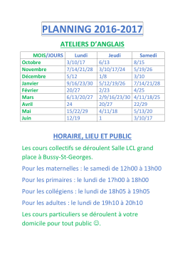 planning 2016-2017
