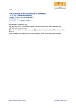 Forum: Moteur de jeu GameBlender et alternatives
