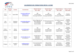 Calendrier des formations