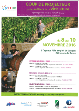 COUP DE PROJECTEUR METIERS VITICULTURE