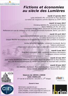 Fictions et économies au siècle des Lumières