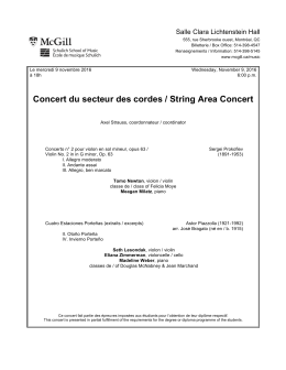 Concert du secteur des cordes / String Area Concert