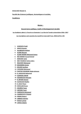 Liste - facult&eacute; des Sciences Juridiques Economiques et Sociales