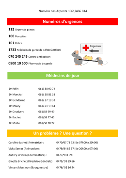 Numéros d`urgence