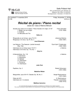 Récital de piano / Piano recital