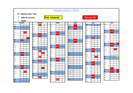 Reservations 2016 Réservé