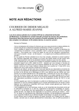 Lettre de Didier Migaud