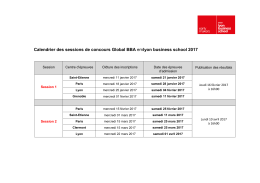 Calendrier des sessions de concours Global BBA emlyon business