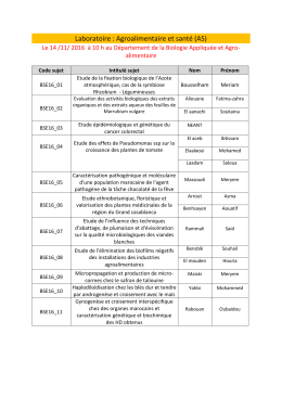 Laboratoire : Agroalimentaire et santé