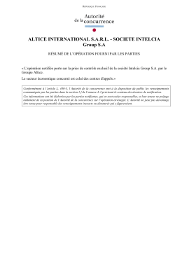 ALTICE INTERNATIONAL S.A.R.L.