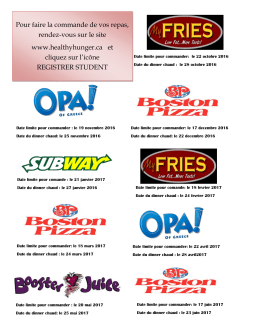 Pour faire la commande de vos repas, rendez