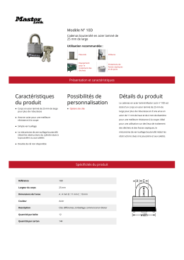 Mod&egrave;le N&deg; 10D | Master Lock
