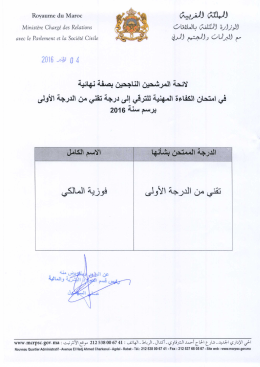 لائحة المرشحين الناجحين بصفة نهائية في امتحان الكفاءة المهنية