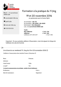 Formation &agrave; la pratique du Yi Jing 19 et 20 novembre 2016