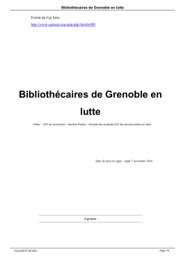 Bibliothécaires de Grenoble en lutte