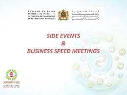 Side events - Ministère de l`Industrie, du Commerce, de l