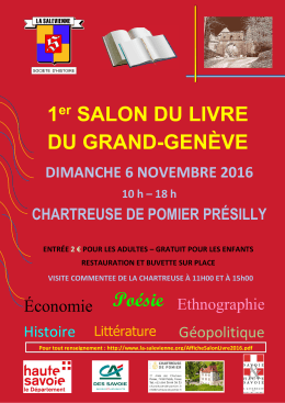 1 SALON DU LIVRE DU GRAND-GENÈVE Poésie