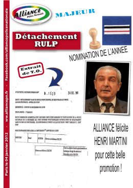 ALLIANCE félicite HENRI MARTINI pour cette belle promotion !