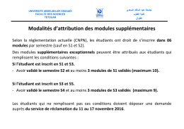 conditions suivantes. - Facult&eacute; des Sciences de T&eacute;touan