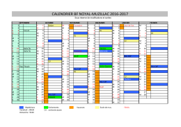 Calendrier Saison 2016-2017 - Musiciens