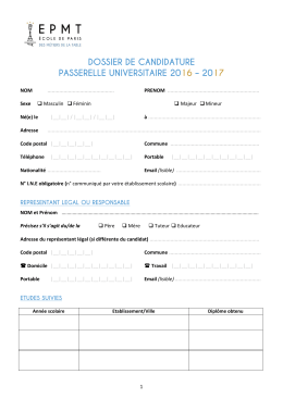 dossier de candidature