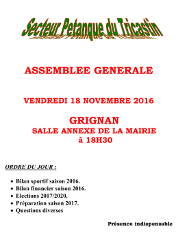 ASSEMBLEE GENERALE GRIGNAN