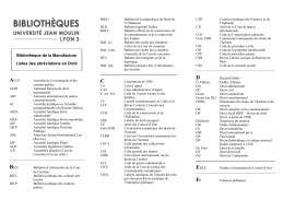 Liste des abr&eacute;viations en Droit - Lyon 3
