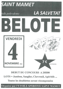 affiche concours belote - Saint-Mamet-la