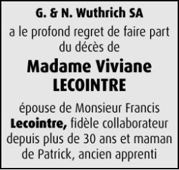 Madame Viviane LECOINTRE
