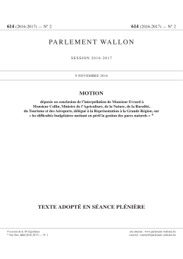 (2016-2017)  - Le Parlement de Wallonie