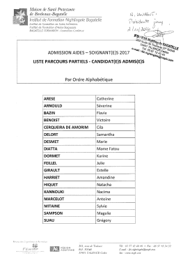 Liste candidats parcours partiels - Maison de Santé Protestante de