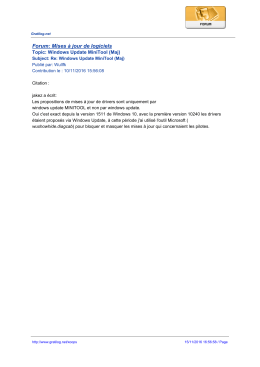 Forum: Mises &agrave; jour de logiciels