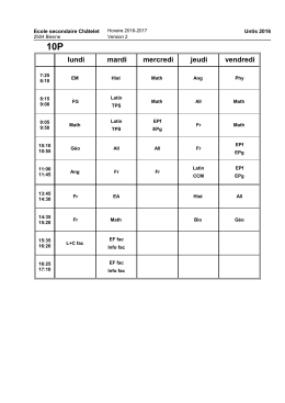 10P - Coll&egrave;ge du Ch&acirc;telet, Bienne