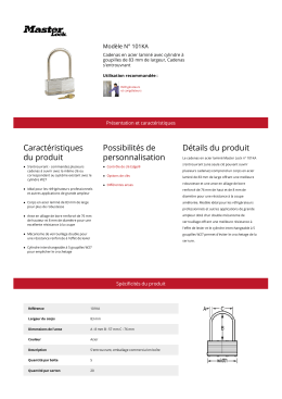 Mod&egrave;le N&deg; 101KA | Master Lock