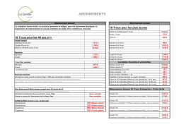 Découvrez ici nos tarifs d`abonnements