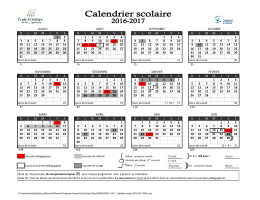 calendrier scolaire - École hôtelière de la Capitale