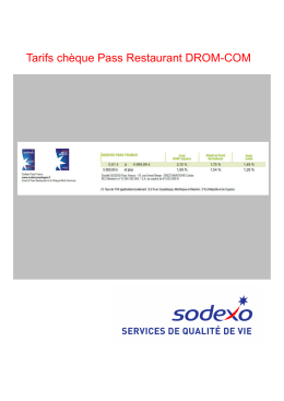 Tarifs ch&egrave;que Pass Restaurant DROM-COM