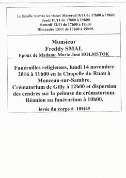 Page 1 La famille recevra les visites Mercredi 9/11 de 17h00 à